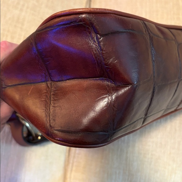 Dooney & Bourke Burgundy Croc-Embossed Hobo Bag - Picture 10 of 11